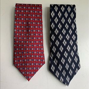 SOLD! Set of Chaps by Ralph Lauren Men’s Navy and Red Golf Icon 100% Silk Ties